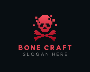 Bones - Pixel Skull Gaming logo design