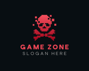 Pixel Skull Gaming logo design