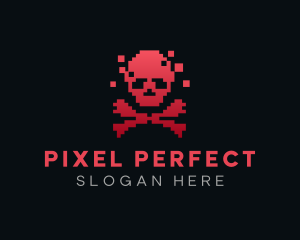 Pixel Skull Gaming logo design