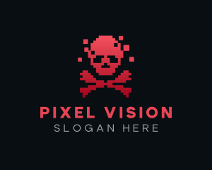 Pixel Skull Gaming logo design