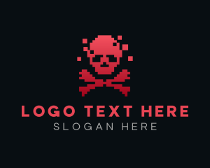 Dead - Pixel Skull Gaming logo design