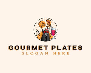 Dog Drink Waiter logo design