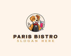 Dog Drink Waiter logo design