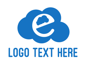 Cloud Computing - Cloud Letter E logo design