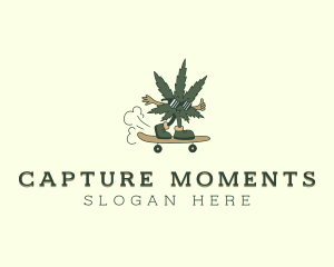 Cartoon Marijuana Skater Logo