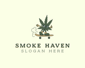Bong - Cartoon Marijuana Skater logo design