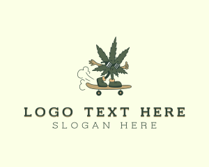 Skater - Cartoon Marijuana Skater logo design