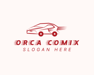 Drag Racing - Sports Car Transportation logo design