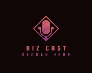 Podcast - Gradient Microphone Podcast logo design