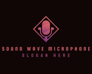Microphone - Gradient Microphone Podcast logo design
