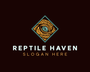 Lizard Reptile Eye logo design