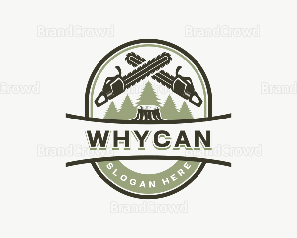 Chainsaw Logging Wood Logo