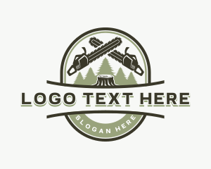 Woodwork - Chainsaw Logging Wood logo design