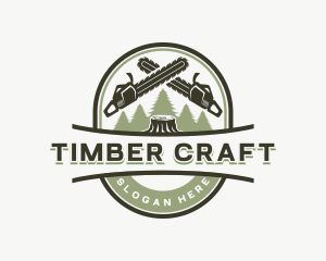 Wood - Chainsaw Logging Wood logo design