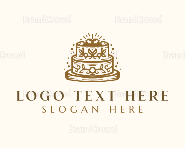 Floral Wedding Cake Logo