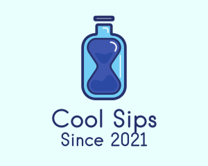 Refreshment - Water Bottle Hourglass logo design