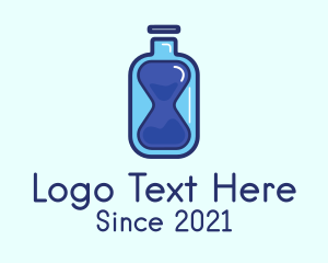 Refreshment - Water Bottle Hourglass logo design