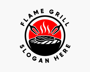 Grill - Barbecue Grill Steak logo design