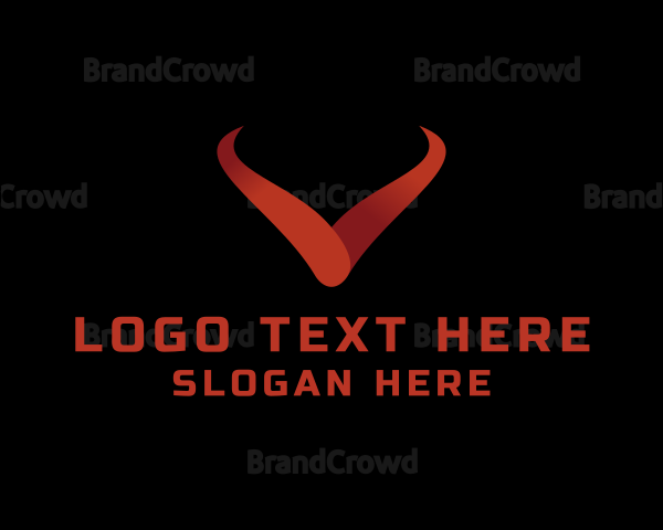 Evil Horns Letter V Logo