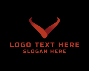 Esport - Evil Horns Letter V logo design