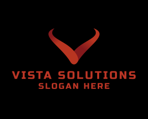 Evil Horns Letter V logo design