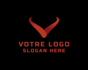 Evil Horns Letter V logo design