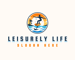 Foil Surfing Vacation logo design