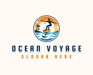 Foil Surfing Vacation logo design