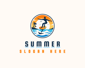 Foil Surfing Vacation logo design