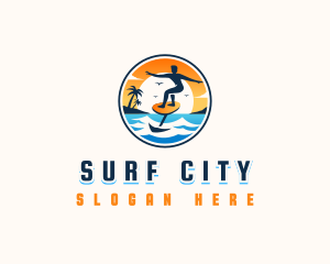 Foil Surfing Vacation logo design