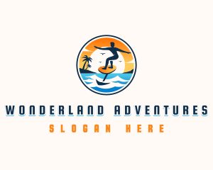 Foil Surfing Vacation logo design