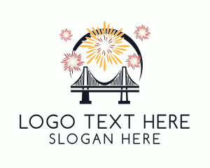 Golden Gate Bridge - Bridge Fireworks Display logo design