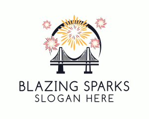 Pyrotechnics - Bridge Fireworks Display logo design