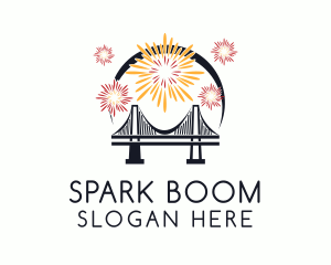 Bridge Fireworks Display logo design