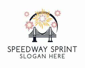 Theme Park - Bridge Fireworks Display logo design