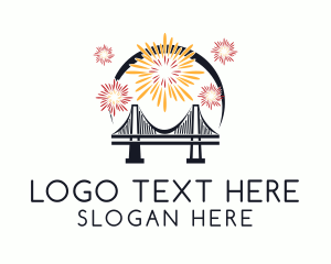 Theme Park - Bridge Fireworks Display logo design