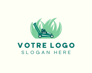 Lawn Mower Grass Landscaping Logo