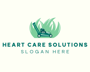 Lawn Mower Grass Landscaping logo design