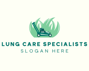 Lawn Mower Grass Landscaping logo design