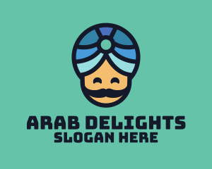 Arab - Magic Turban Mustach Man logo design