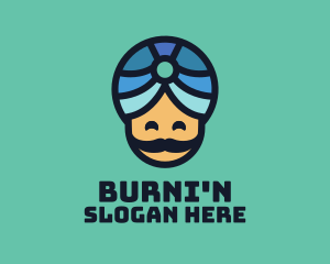 Magic Turban Mustach Man logo design