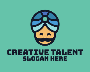 Talent - Magic Turban Mustach Man logo design