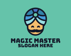 Magic Turban Mustach Man logo design