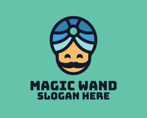 Magic Turban Mustach Man logo design