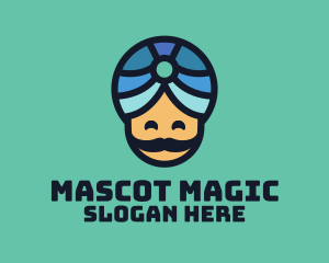 Magic Turban Mustach Man logo design