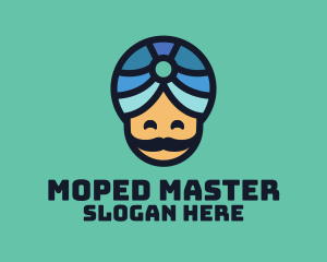 Magic Turban Mustach Man logo design