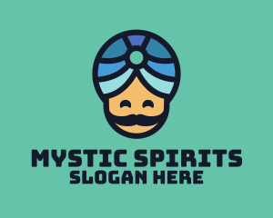 Magic Turban Mustach Man logo design