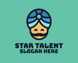 Talent - Magic Turban Mustach Man logo design