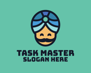 Magic Turban Mustach Man logo design