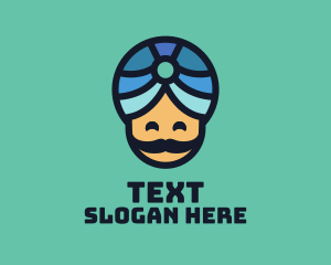 Magic Turban Mustach Man logo design